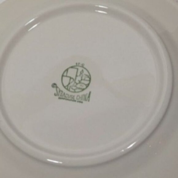 Syracuse China Black Yellow Beige Floral Dinner Plate Vintage - Picture 9 of 9